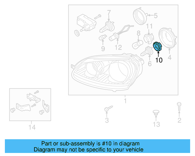 Low Beam Bulb Mount 5K0-941-109-C - View 55