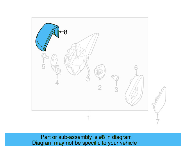 Mirror Cover (Unpainted) 3c8857538agru - View 5