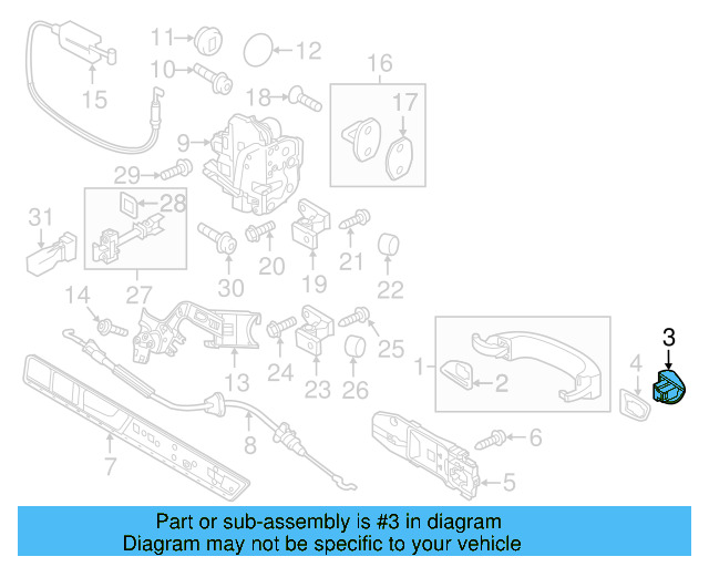 Button (Unpainted) 7p6839168agru - View 6