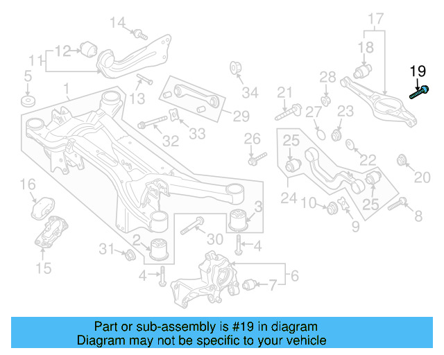 Lower Control Arm Mount Bolt N-106-405-01 - View 24