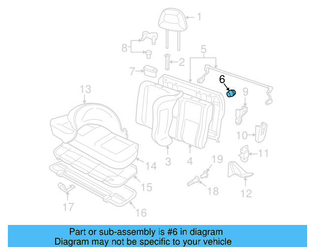 Seat Back Frame Bumper 1C0-823-499-A - View 2