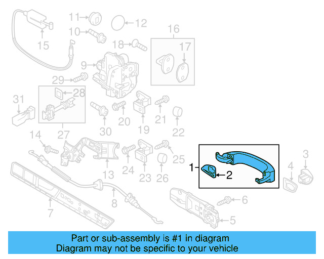 Handle, Outside (Unpainted) 7p6837205bgru - View 3