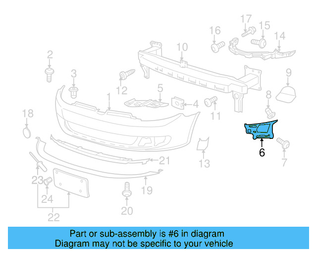 Bumper Cover Support Rail 5K0-807-723-B