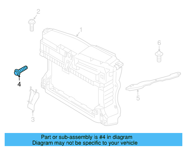 Radiator Support Panel Reinforcement Bolt N-910-338-02 - View 13
