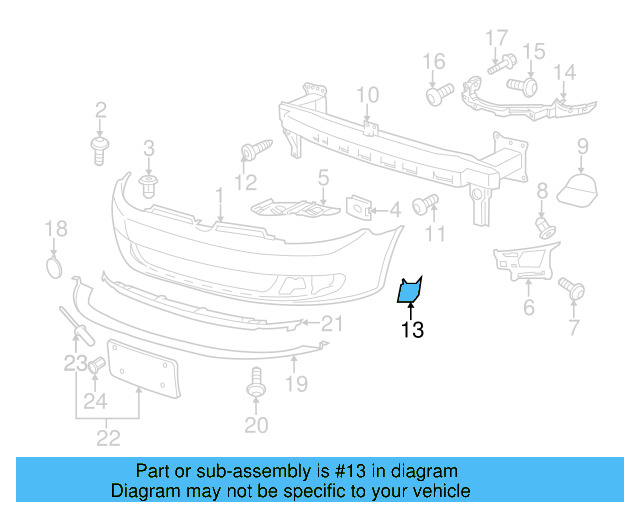 Bumper Cap (Unpainted) 5k0955110cgru - View 4