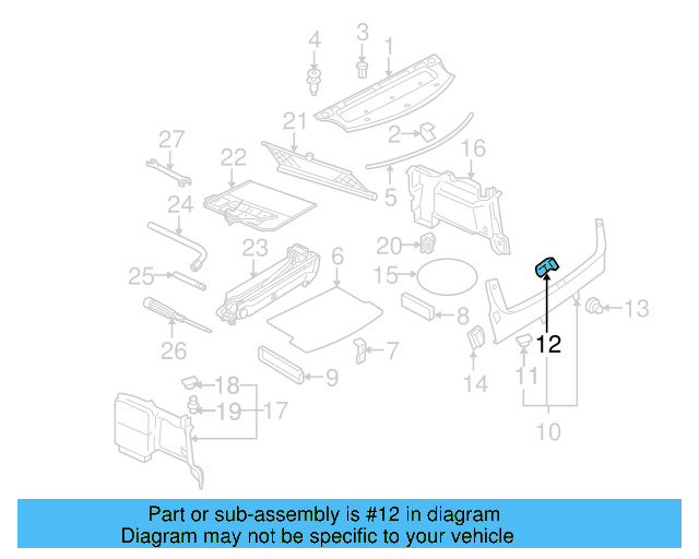 Rear Trim Cap 3B5-863-651-A-2ZZ - View 4
