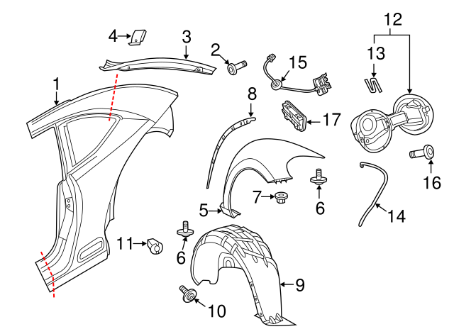 Fuel Door Spring 1J0-809-931 - View 30