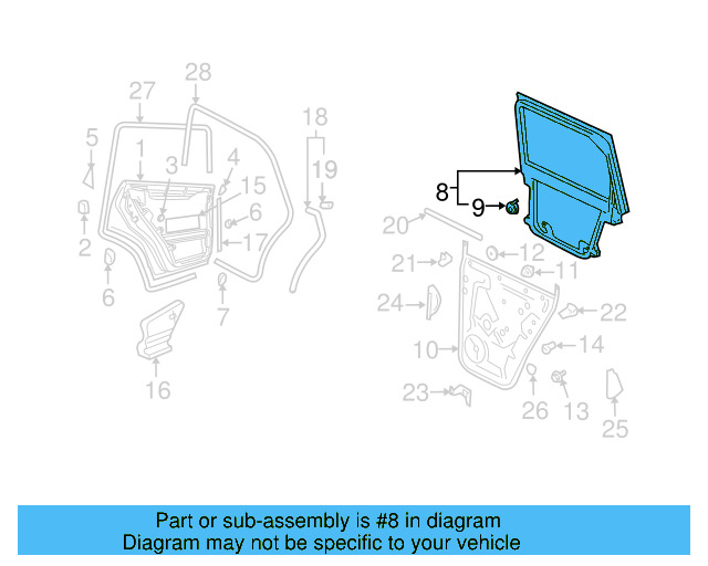 Window Frame 7L0-839-354-L - View 4