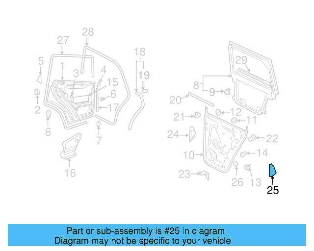 Door Shell Rear Cover 7L0-839-915-B-9B9 - View 5