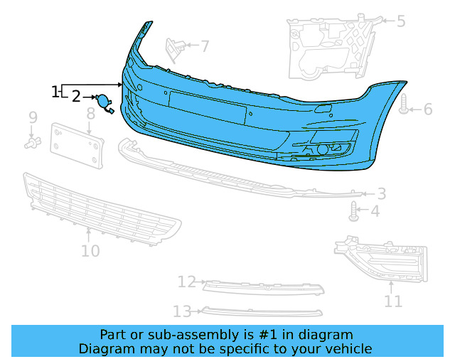 Bumper Cover (Unpainted) 5gm807217afgru - View 7