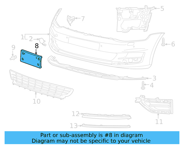 License Bracket 5GM-807-287-H-9B9 - View 3