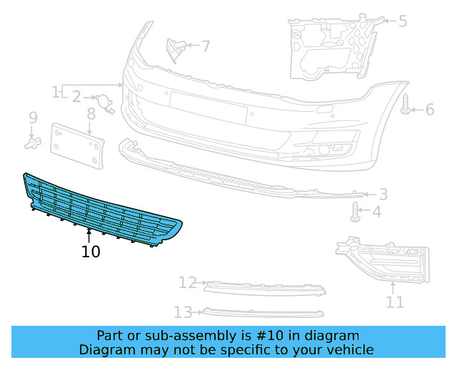 Center Grille 5GM-853-671-C-RYP - View 8
