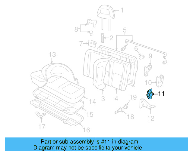 Seat Back Frame Bracket 1C0-885-689-A