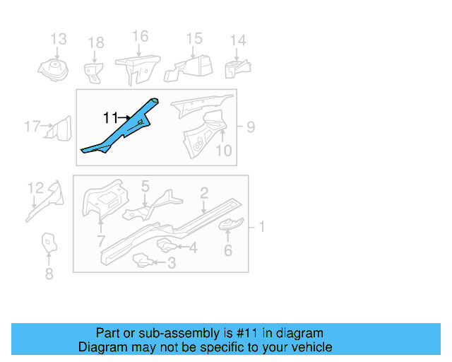 Upper Rail 1K0-809-146-A - View 3