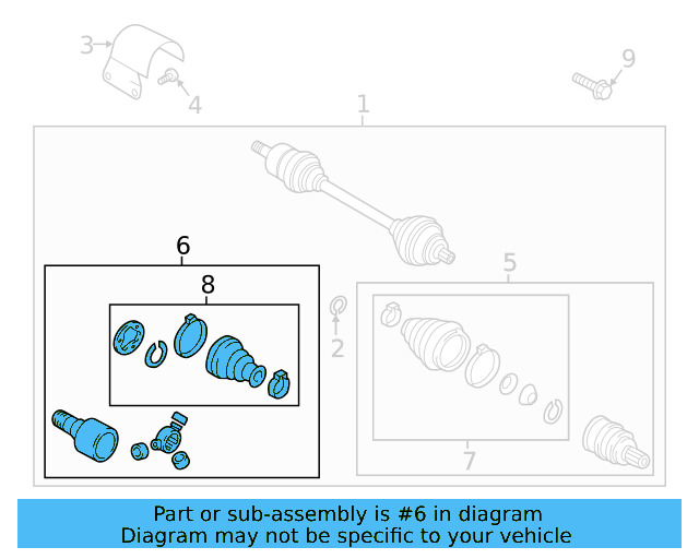 Inner Joint Assembly 5QM-498-103-D - View 6