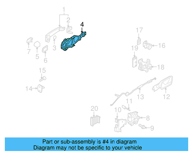 Exterior Door Handle Base 1Q0-837-885-B - View 10
