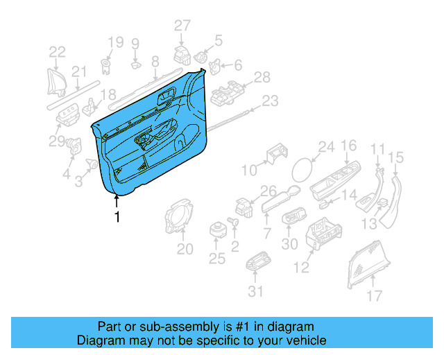 Door Trim Panel 1K4-867-012-AD-UBW