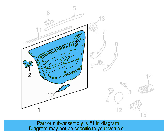 Door Interior Trim Panel 1K9-867-212-CA-TRQ - View 2