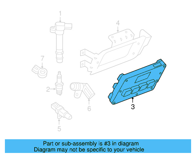 Engine Control Module (ECM) 7B0-906-032-H - View 2