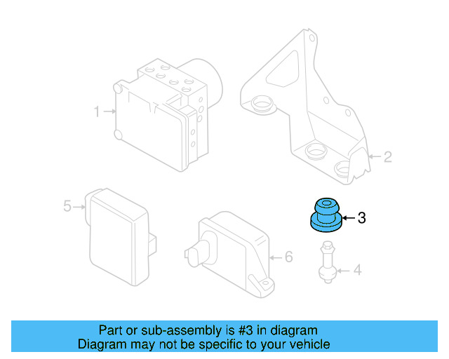 ABS Control Unit Grommet 7L0-614-715-A - View 3
