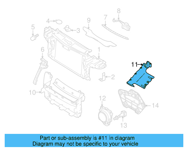 Radiator Support Splash Shield 7L0-825-285-C - View 3
