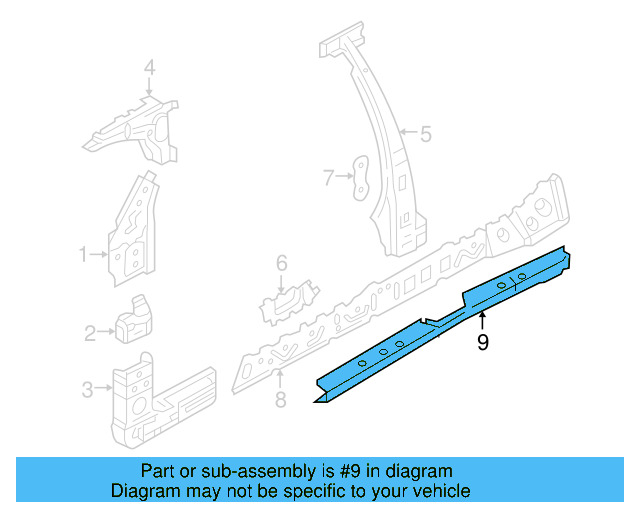 Inner Rocker Reinforcement 3B4-810-608-C - View 6