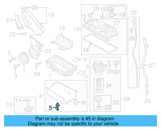 Lower Cover Retainer Clip 03L-103-728 - View 12