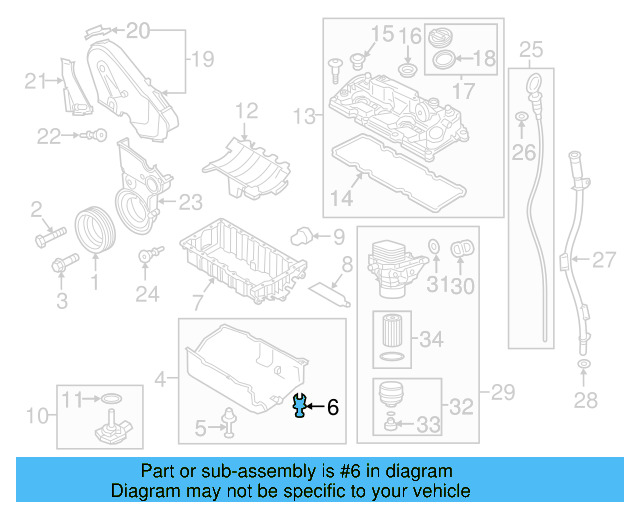 Lower Cover Retainer Clip 03L-103-728 - View 13
