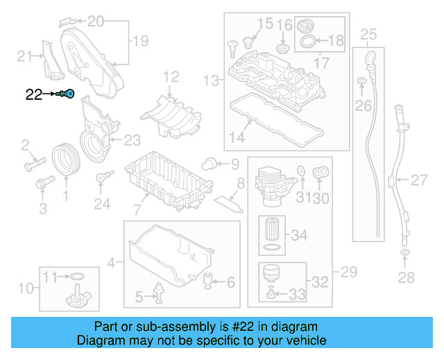 Lower Timing Cover Bolt WHT-005-821 - View 18