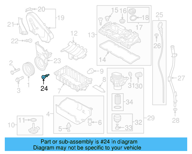 Lower Timing Cover Bolt WHT-005-821 - View 20
