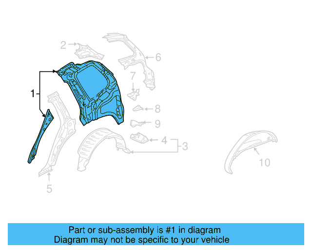 Inner Panel Assembly 7L6-809-403-M - View 3
