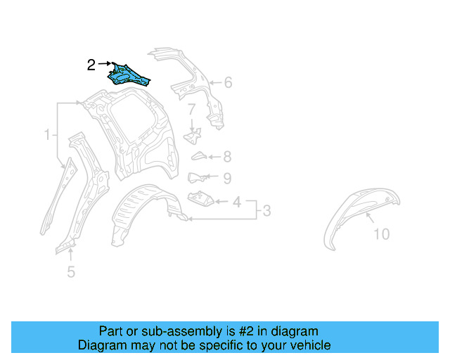 Quarter Panel Reinforcement 7L6809137J - View 2