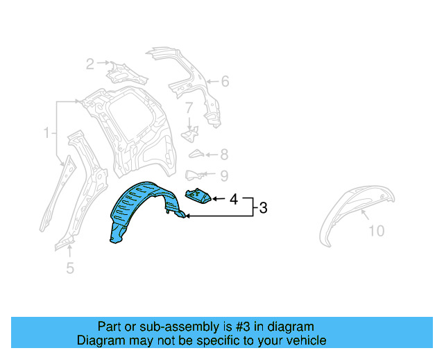 Outer Wheelhouse 7L6-809-409-F - View 3
