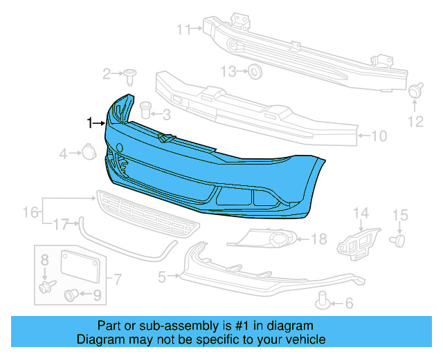 Bumper Cover (Unpainted) 1k9807217bbgru - View 9