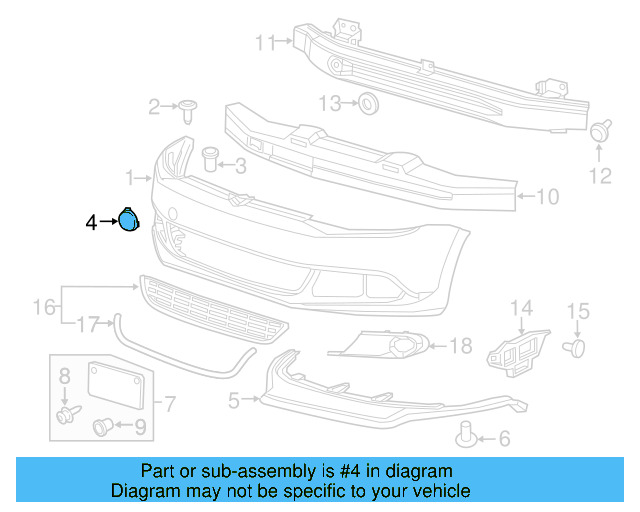 Radiator Support Panel Reinforcement Bolt N-910-338-02 - View 2
