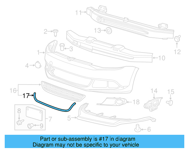 Chrome Strip 5C6-853-101-2ZZ - View 5