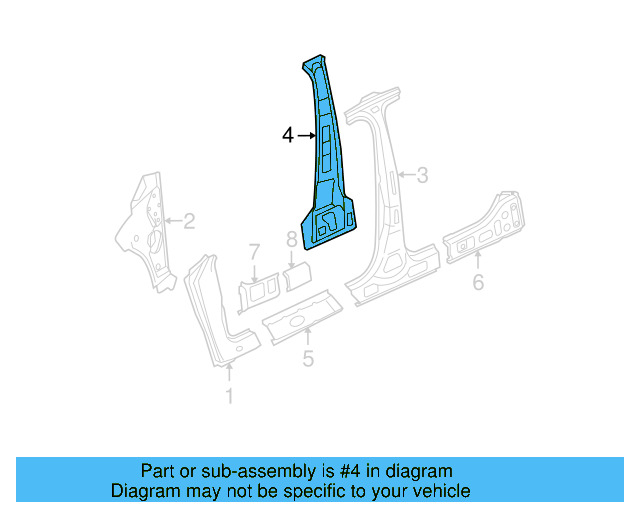 Pillar Reinforced 3C4-809-443 - View 3