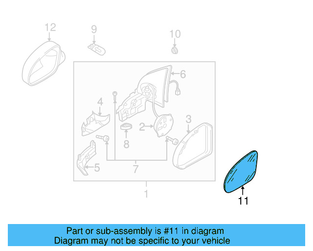 Mirror Glass 3C0-857-522-R - View 20