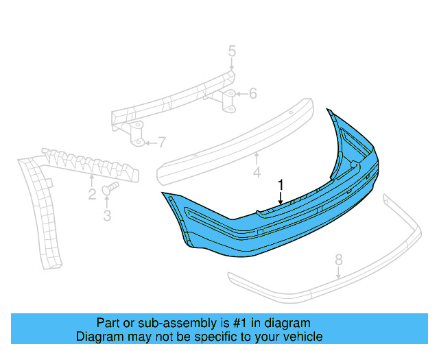 Bumper Cover (Unpainted) 3b5807417gru - View 5