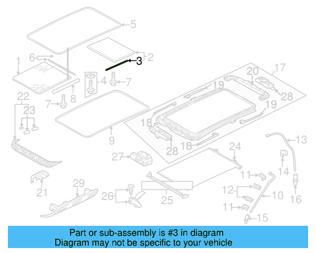 Sunroof Glass Gasket Set 1K9-898-068 - View 4