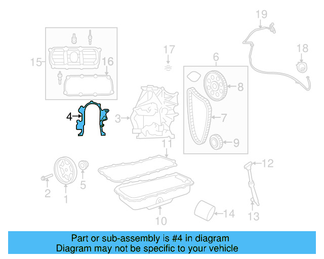 Timing Cover Gasket 7B0-109-265 - View 3