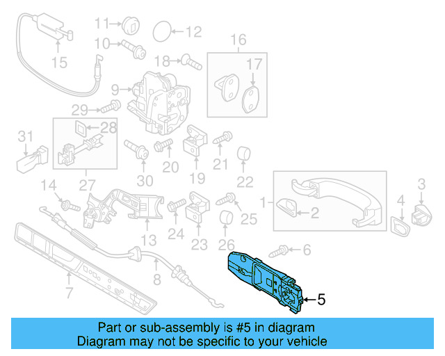 Exterior Door Handle Base 5N0-839-885-H
