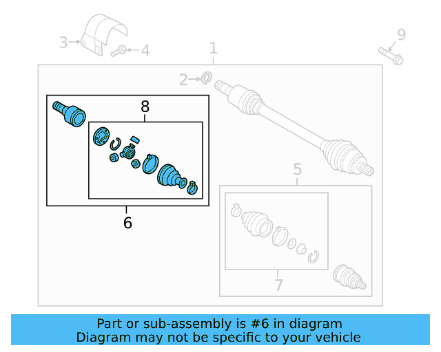 Inner Cv Joint 5QM-498-103-H - View 3
