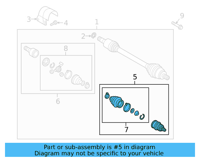 Outer Cv Joint 5C0-498-099-F - View 3