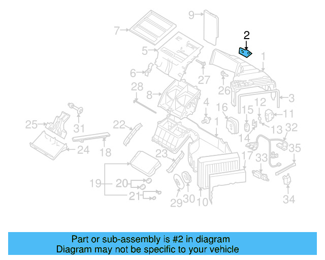 Evaporator Case Bracket 7L0-819-147 - View 3