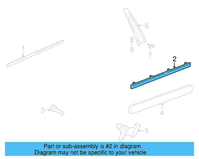 Body Side Molding (Unpainted) 3b0853516agru - View 5