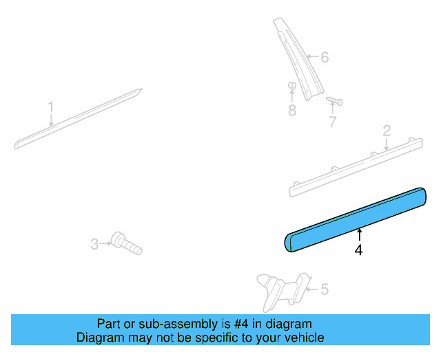Lower Molding 3B0-854-939-B-B41 - View 8