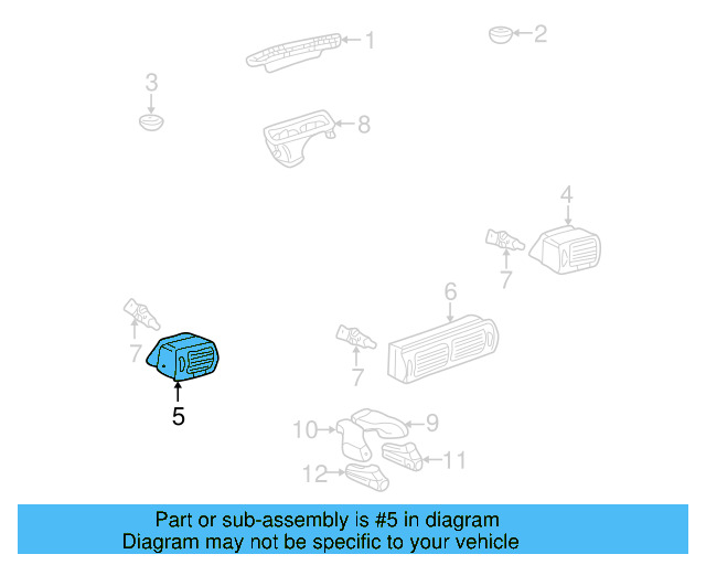 Air Vent Grille 3B0-819-703-D-2AQ - View 4