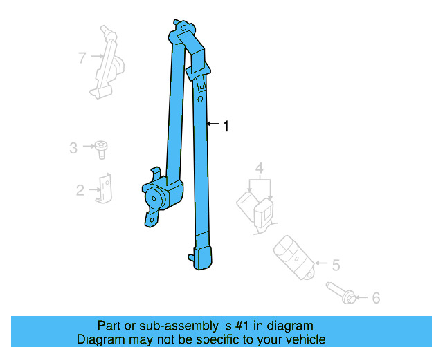 Seat Belt Assembly 7B0-857-816-DE5 - View 3