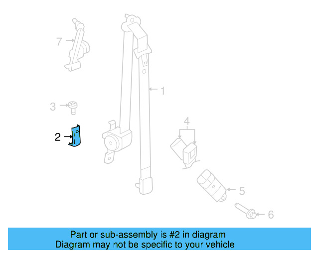 Seat Belt Assembly Bracket 7B0-857-543-A - View 3